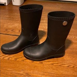 Black rain boots